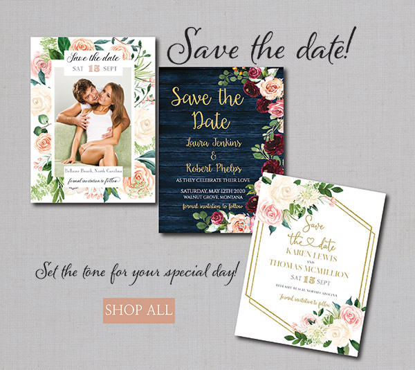 floral save the date cards