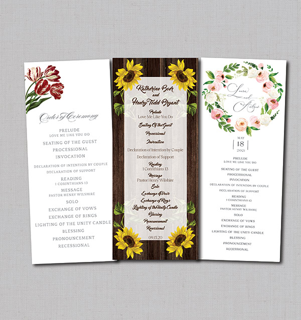 floral wedding programs