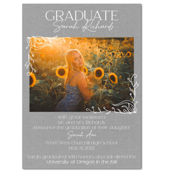 Shades of Gray Graduation Announcement
