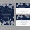Navy Winter Snow Wedding Invitation Suite 131143
