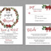 Wreath Winter Wedding Invitation Suite