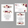 Burgundy Watercolor Floral Boho Wedding Invitation Suite 17053