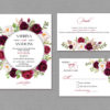 Cranberry Burgundy Floral Wedding Invitation Suite 17054