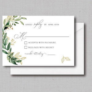 Eucalyptus Greenery Wreath with Gold leaves Wedding Invitation ...