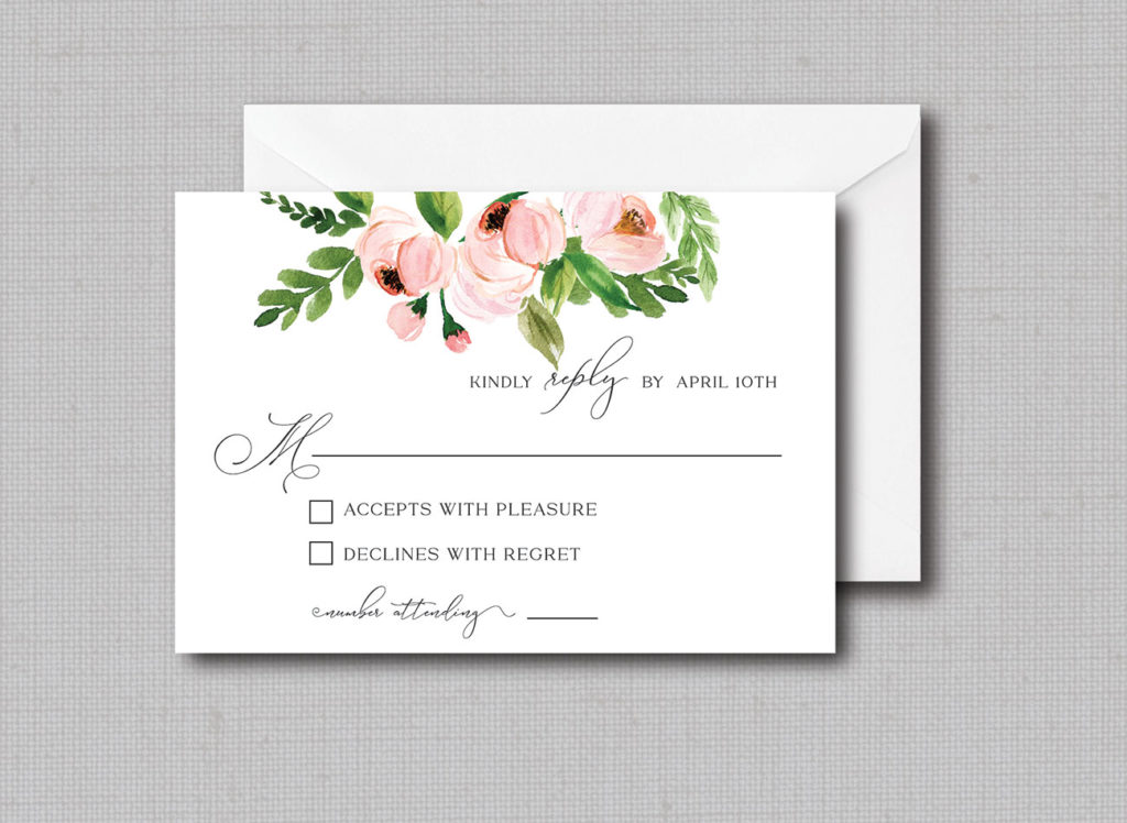 Peach Floral Wreath Wedding Invitation - Affordable Wedding Invitations ...