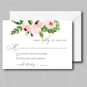 Peach Floral Wreath Wedding Invitation - boxedimpressions.com