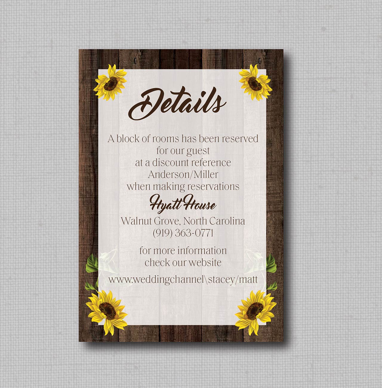 Rustic Watercolor Sunflower Theme Wedding Invitation - Image 5