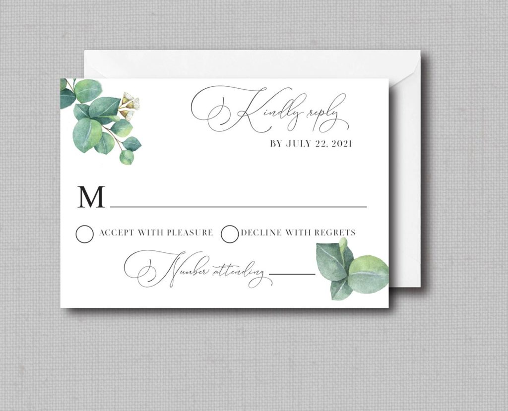 Eucalyptus Gold Geometric Greenery Wedding Invitation - Affordable 