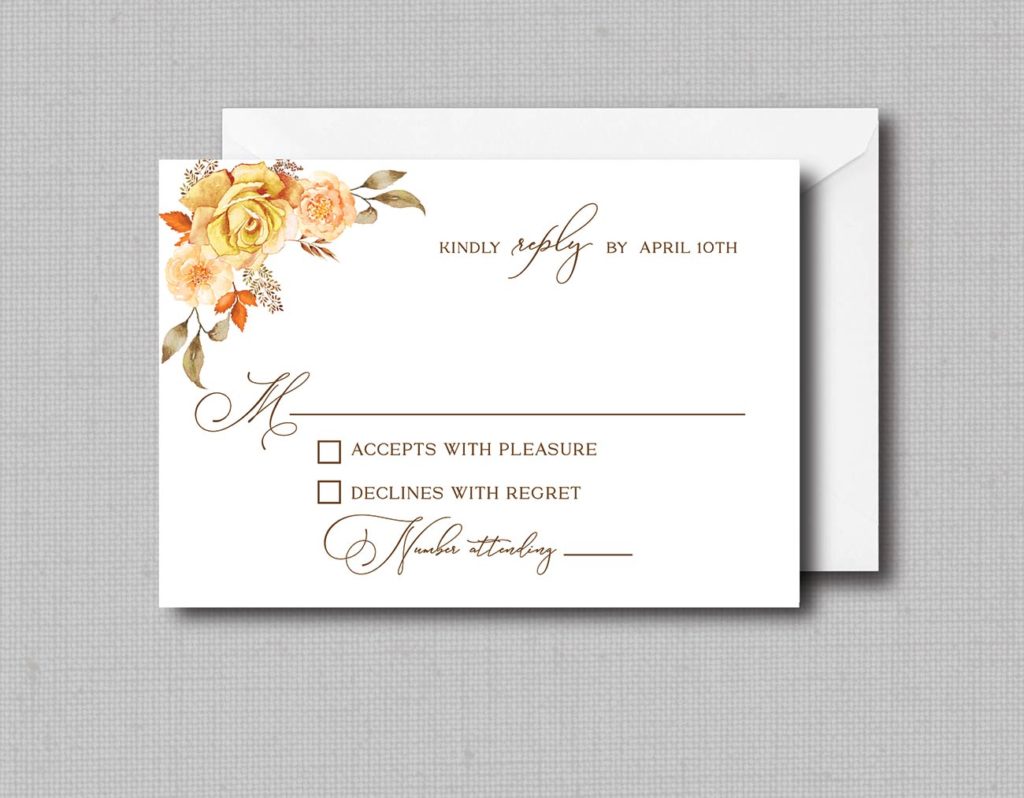 Fall Rustic Wedding Bouquet Wedding Invitation - Affordable Wedding ...