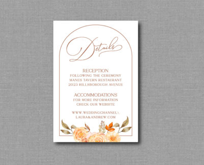 Terracotta Wedding Invitation Detail Card