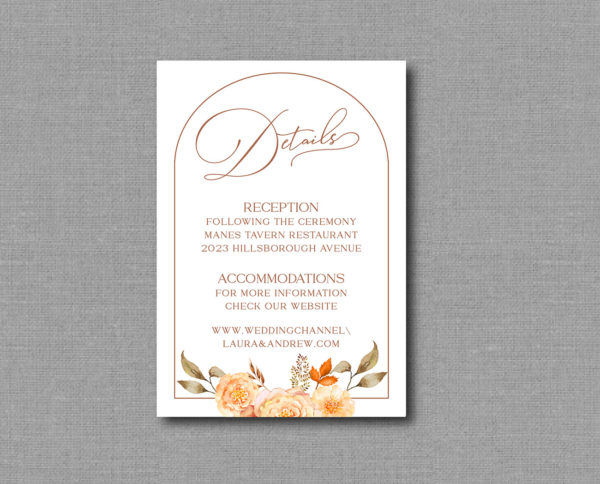 Terracotta Wedding Invitation Detail Card