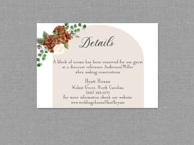 Rustic Fall Arch Wedding Detail Card 22106