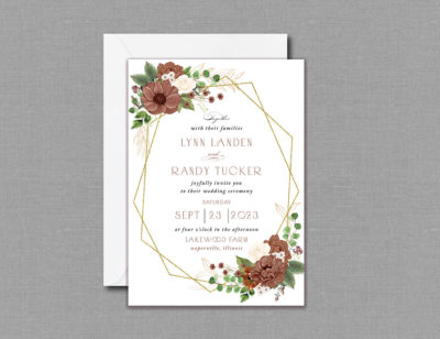 Terracotta Rust Fall Wedding Invitation