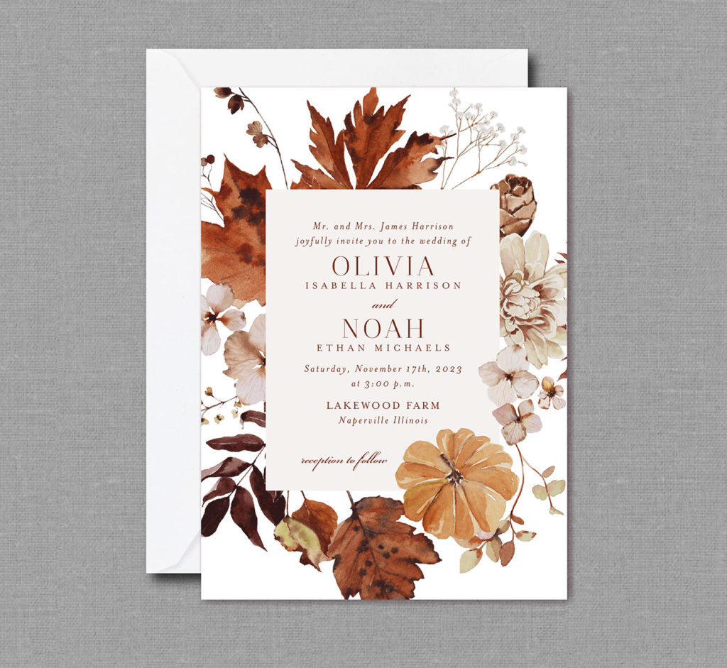 Autumn Fall Wedding Invitation Suite