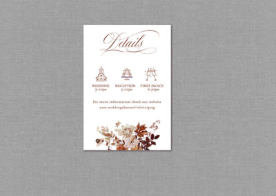 Boho Fall Autumn Wedding Detail Card
