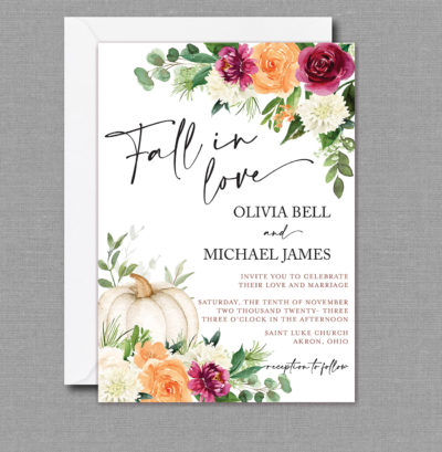 Fall in Love Autumn Wedding Invitation