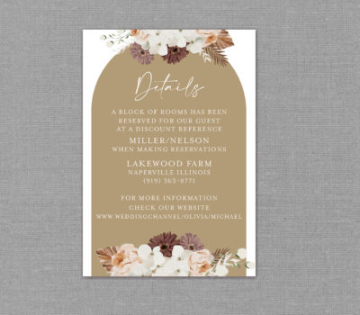 Fall Boho Wedding Detail Card
