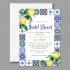 Mediterranean Positano Blue Lemon Bridal Shower Invitation
