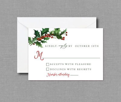 Winter Wedding Invitation RSVP Card 22138
