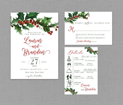Winter Wedding Invitation Suite 22138