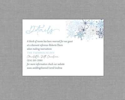 Winter Snowflakes Wedding Detail Card 22139