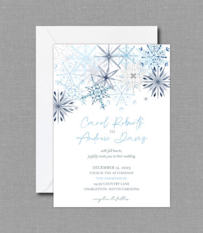 Winter Snowflakes Wedding Invitation 22139