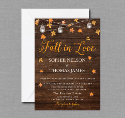 Fall Leaves Wedding Invitation 22141