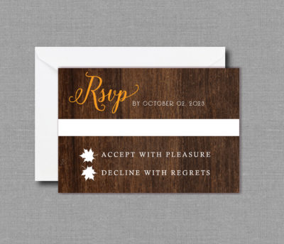 Fall Leaves Wedding RSVP Card 22141