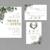 Winter Greenery Wedding Invitation Suite 22143