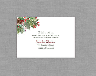 Christmas Themed Wedding Detail Card 22152