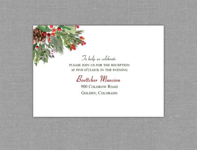 Evergreen Winter Wedding Detail Card 22153