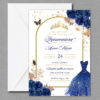 Royal Blue Arch Quinceañera Invitation
