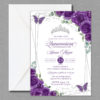 Princess Purple Lilac Floral Quinceañera Invitation